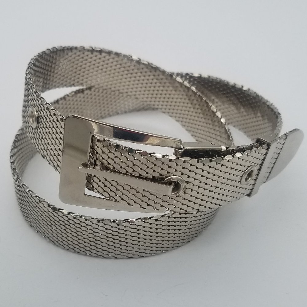 Silver Metal Belt Womens 26" to 32" Reptile Scale